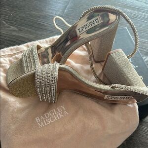 Badgley Mischka Gold Heels with Sparkling Elegance